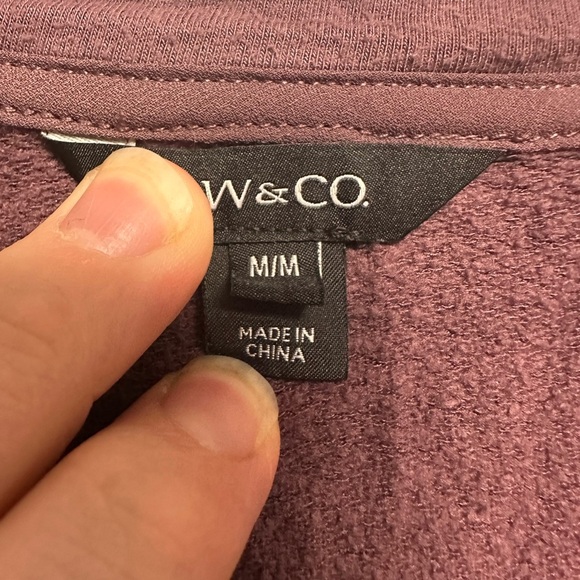 **3 for $15** RW&CO. Purple Relaxed Long Sleeve Blouse - Picture 3 of 4